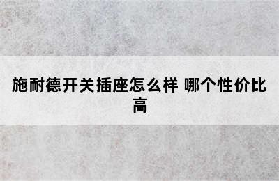 施耐德开关插座怎么样 哪个性价比高